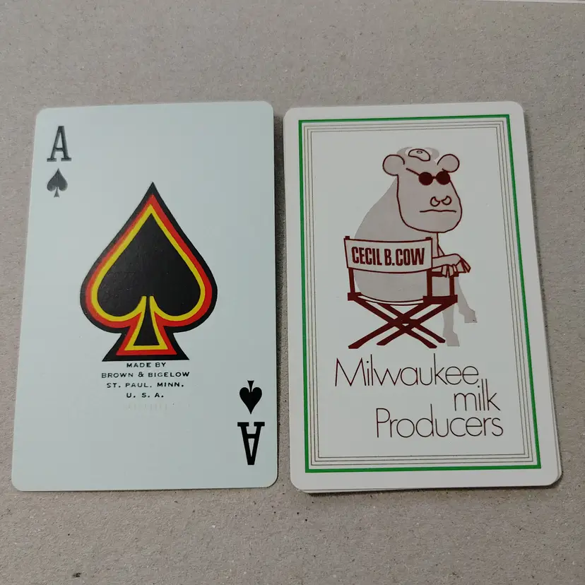 1 Single Swap Card - Playing Card. Green Milwaukee Milk Producers. Dimension 2.5 x 3.5. Read description.
