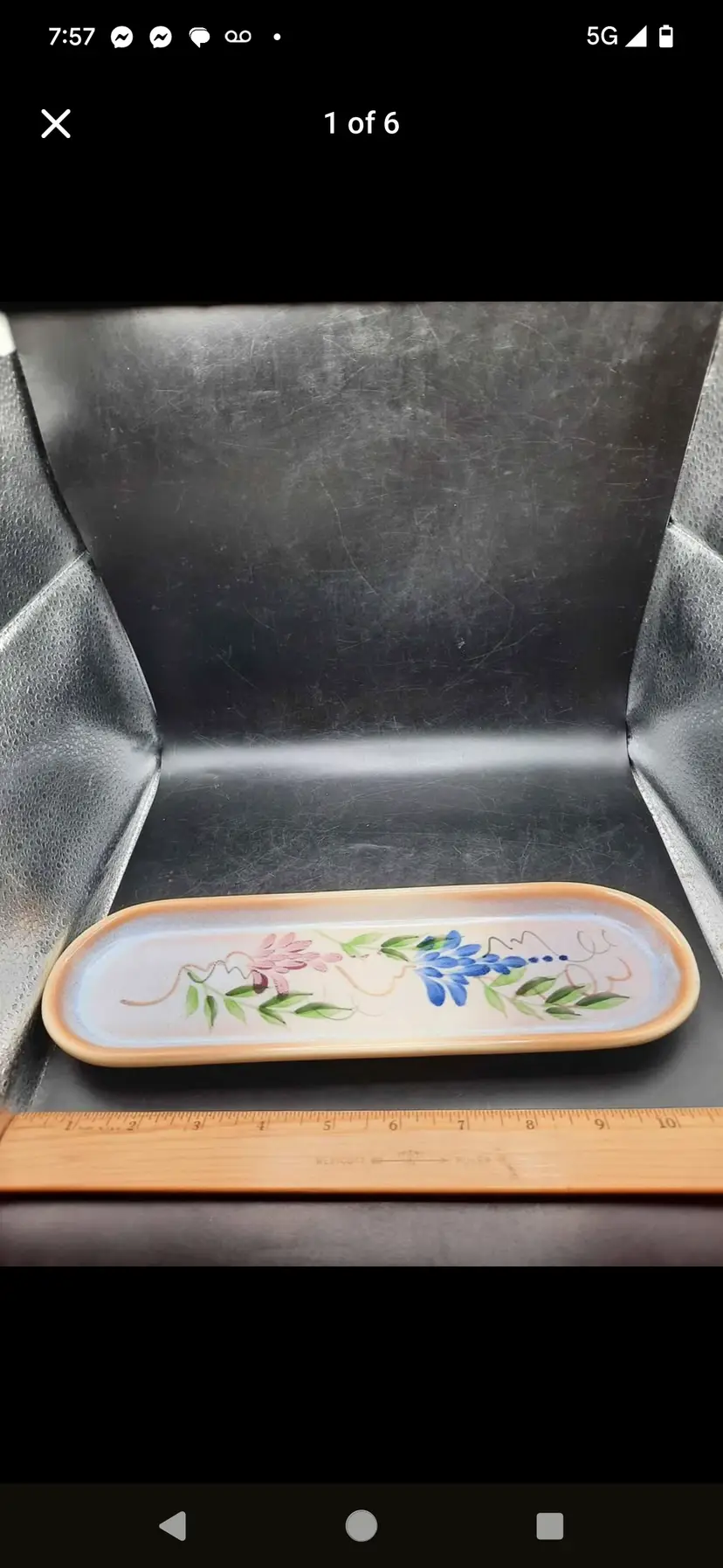 Vintage Emerson Creek Pottery Floral Tray