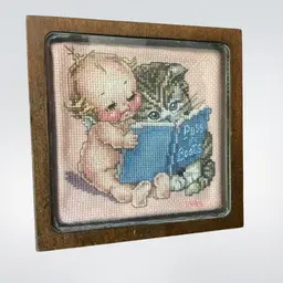 #01 Vintage 80's Cross Stitch Sudberry House Framed under Glass