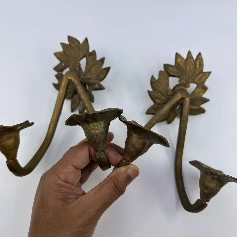 Solid Brass Double Armed Wall Sconces Set/2