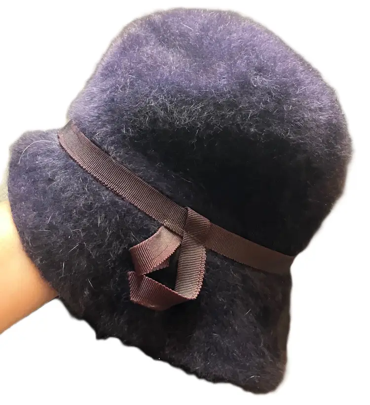 VTG Kangol Furgora Purple Bucket Hat with a Grosgrain ribbon