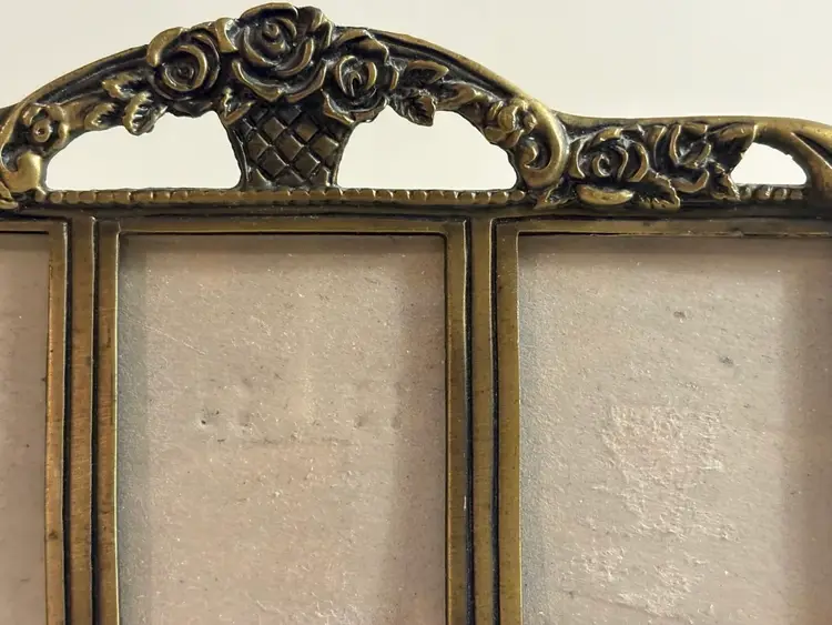 Vintage Triple Metal Picture Frame