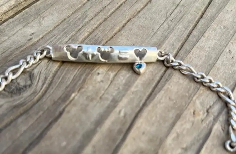 Vintage Sterling Silver Mickey Mouse Disney Childs Bracelet