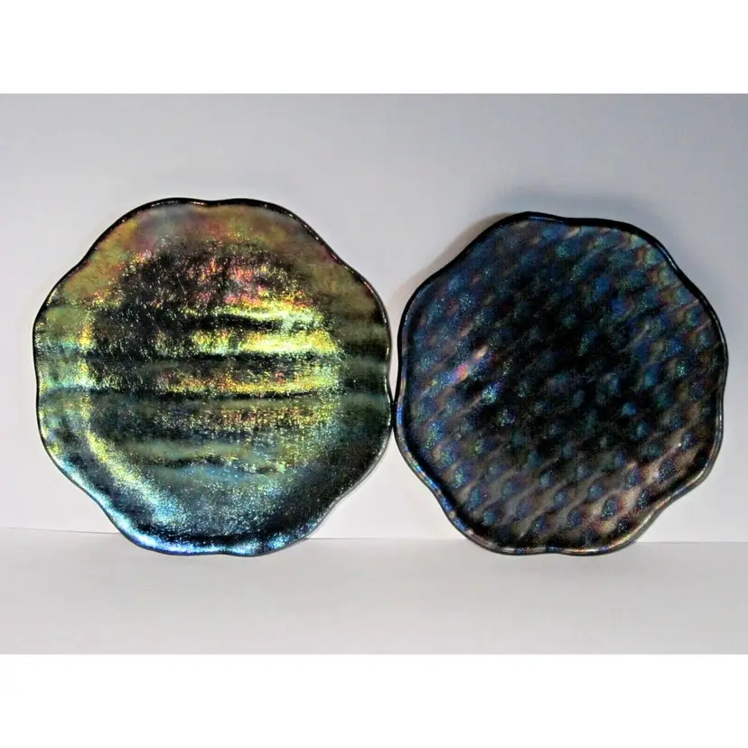 Carnival Glass, Purple Amethyst, Vintage, Ken Stuempges, Studio Art Plates