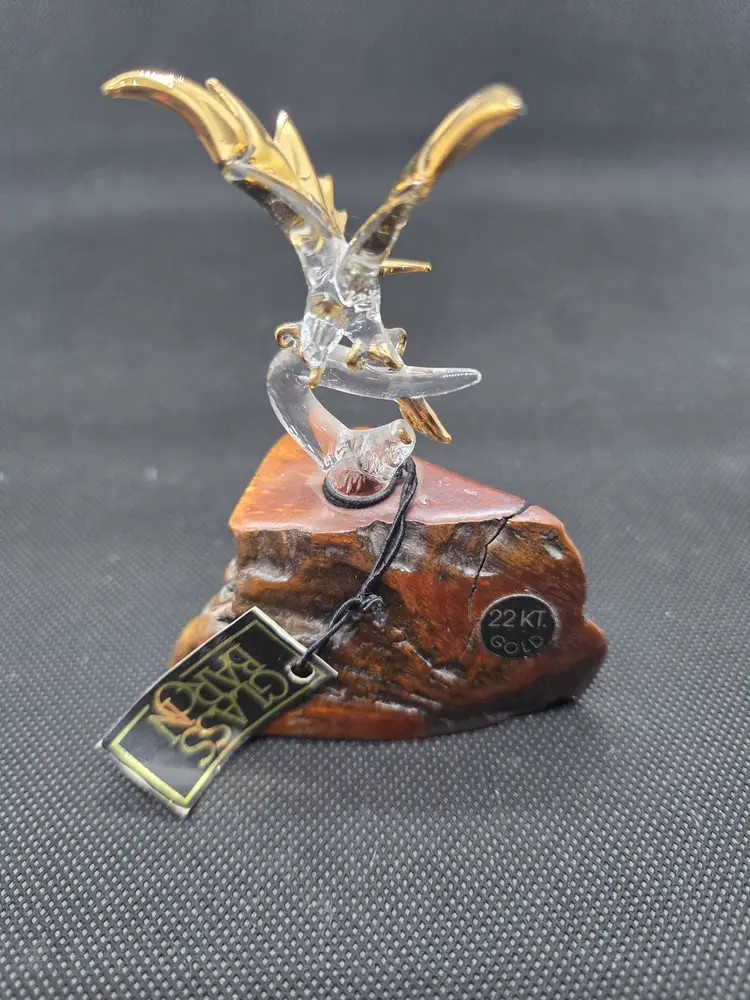 Vintage Glass Baron 22kt. Eagle figurine