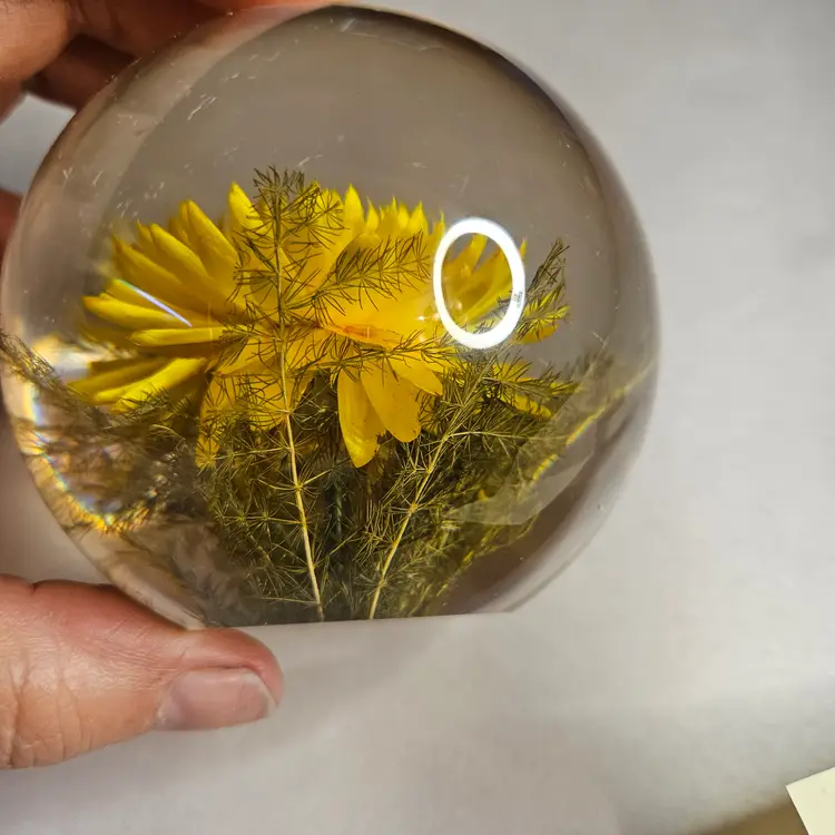 HAFOD  Grange Britain Lucite Hayflower Paperweight