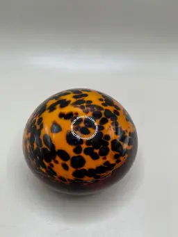 #01 Hand Blown Art Glass Cheetah/Leopard Print Paperweight