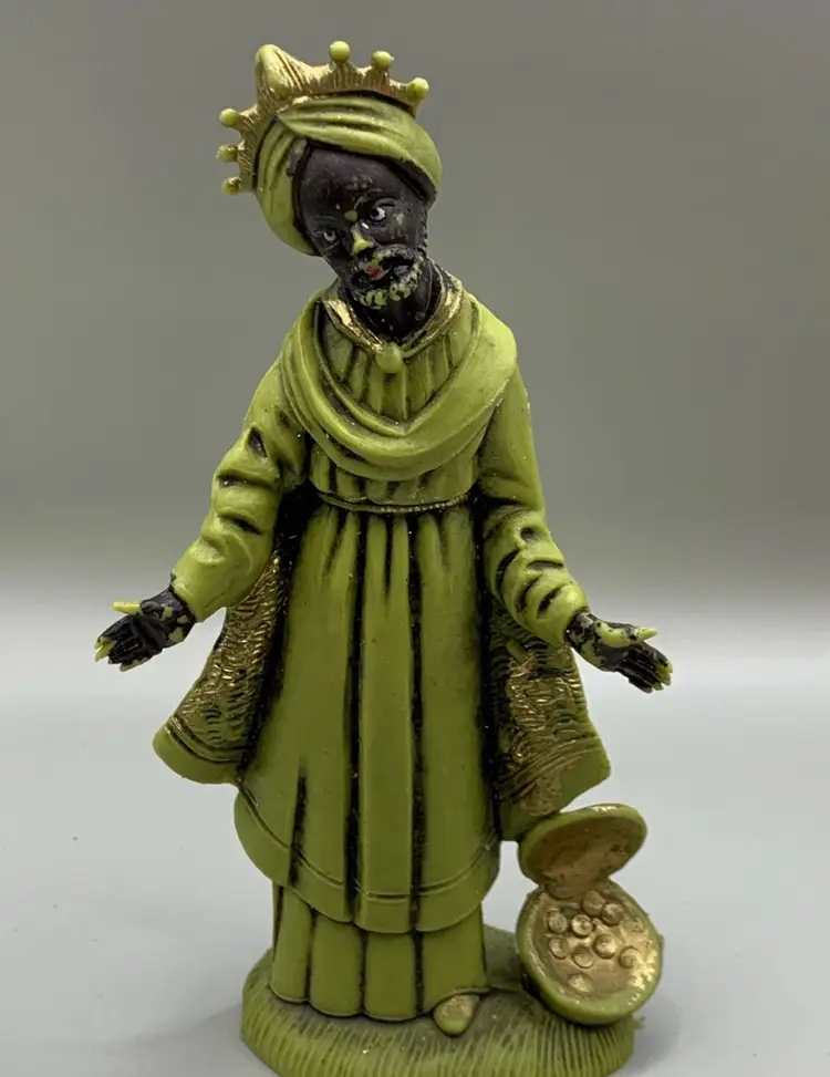 Vintage Lot Of Plastic Fontanini? Nativity Wisemen Camel And Cow Figurines Italy