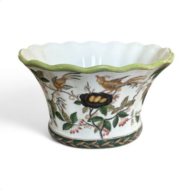 Porcelain Wong Lee Planter With Crackle Finish