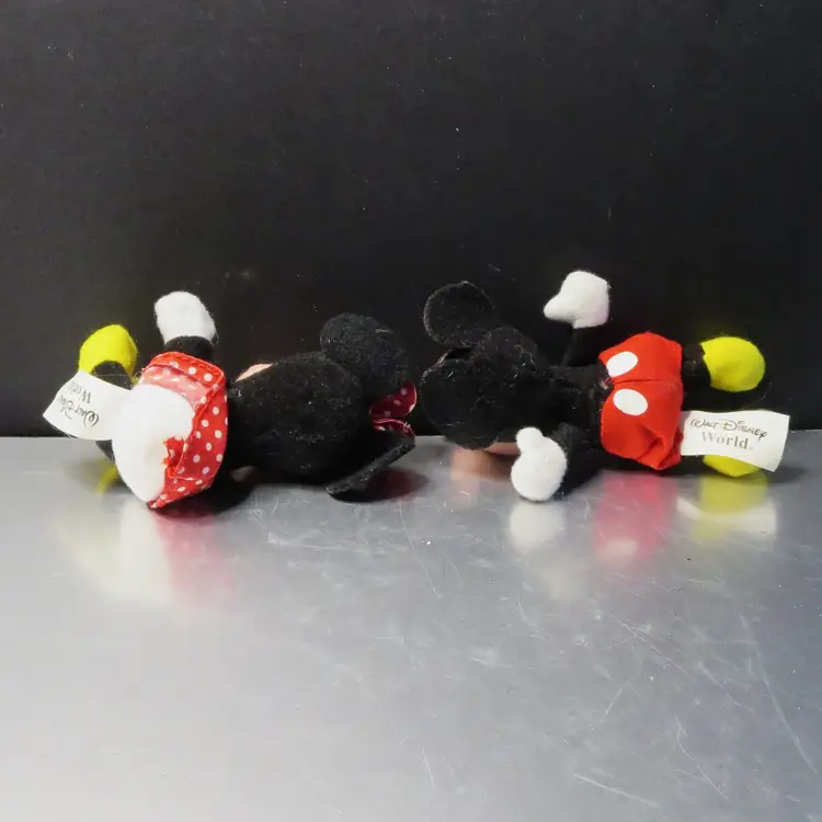Disney Mickey And Minnie 4 Inch Plush Figures kelloggs Cereal Premium 2001