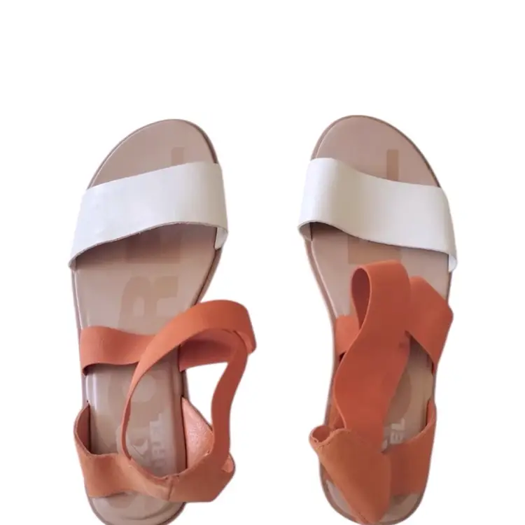 Sorel Women's Strappy Sandals Orange and White Size 10 1/2