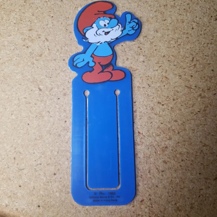Papa Smurf Bookmark Large Blue 5.75” Plastic Vintage 1983 Peyo W Berrie Co
