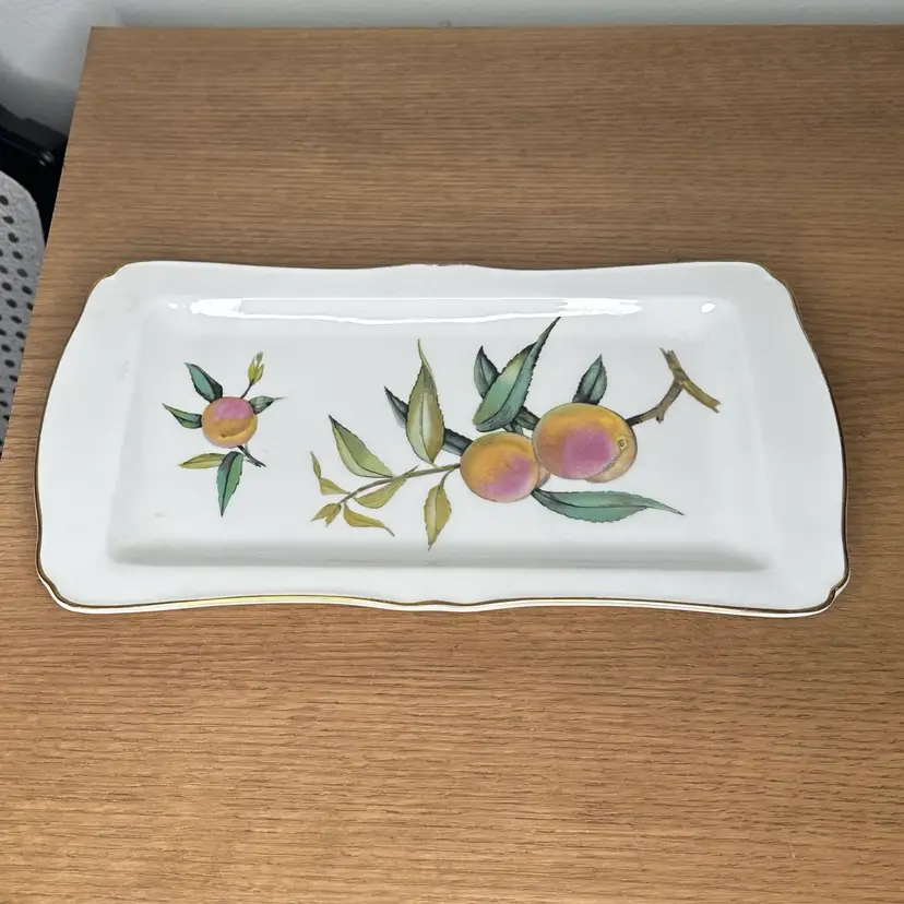 Royal Worcester 1974 Arden Sandwich Tray 13x6 Hand Painted Bone China