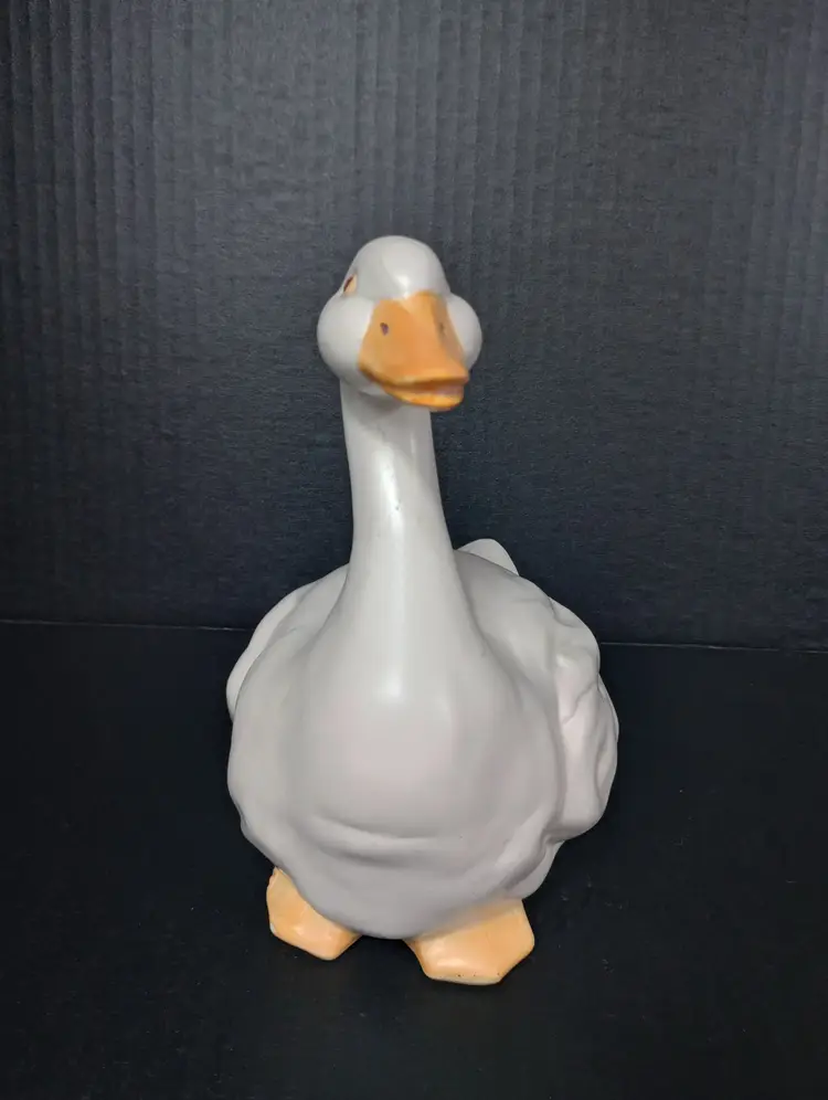 Vintage Ceramic 1980s 8 inch tall duck figurine unmarked