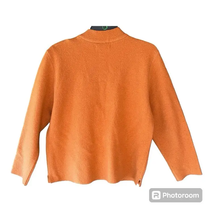 Jillian Jones Jacket Women’s Small Orange 100% Wool Blazer Coat Button Lagenlook