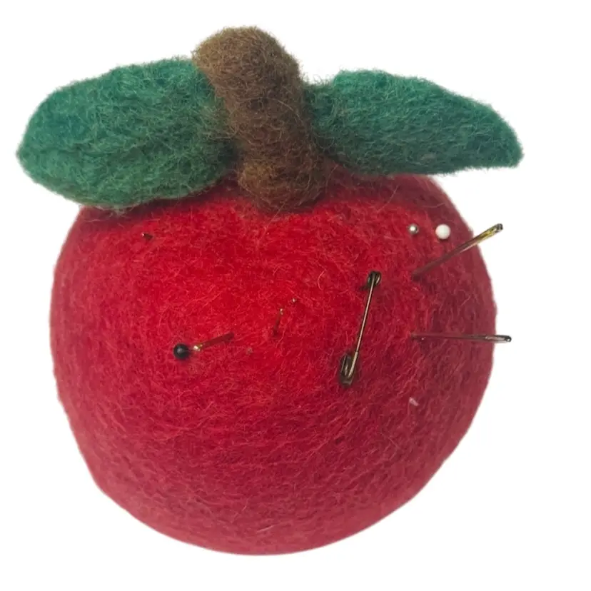 100% Wool Handmade Apple Pin Cushion