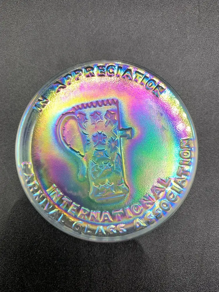 International Carnival Glass Association Collector Paperweight Joe St Clair 1975. Hard To Find (ab)