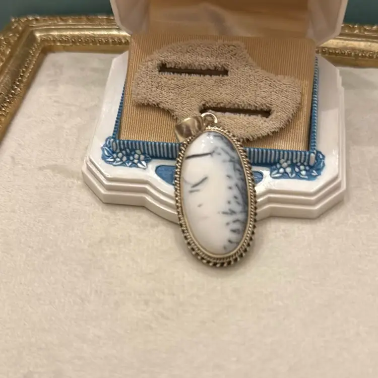 Sterling Dendritic Opal Pendant