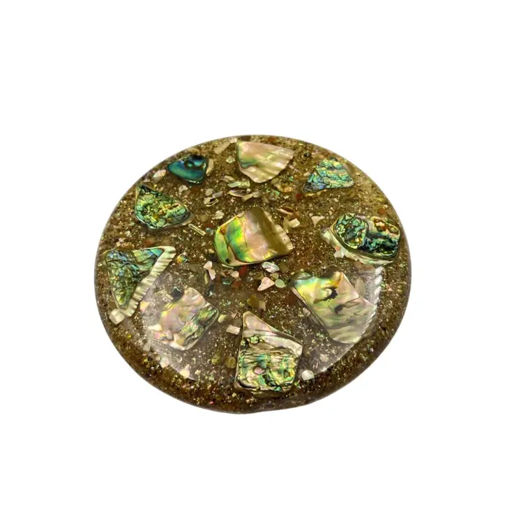 ACRYLIC ABALONE SHELL TRIVET
 5.25x.5"