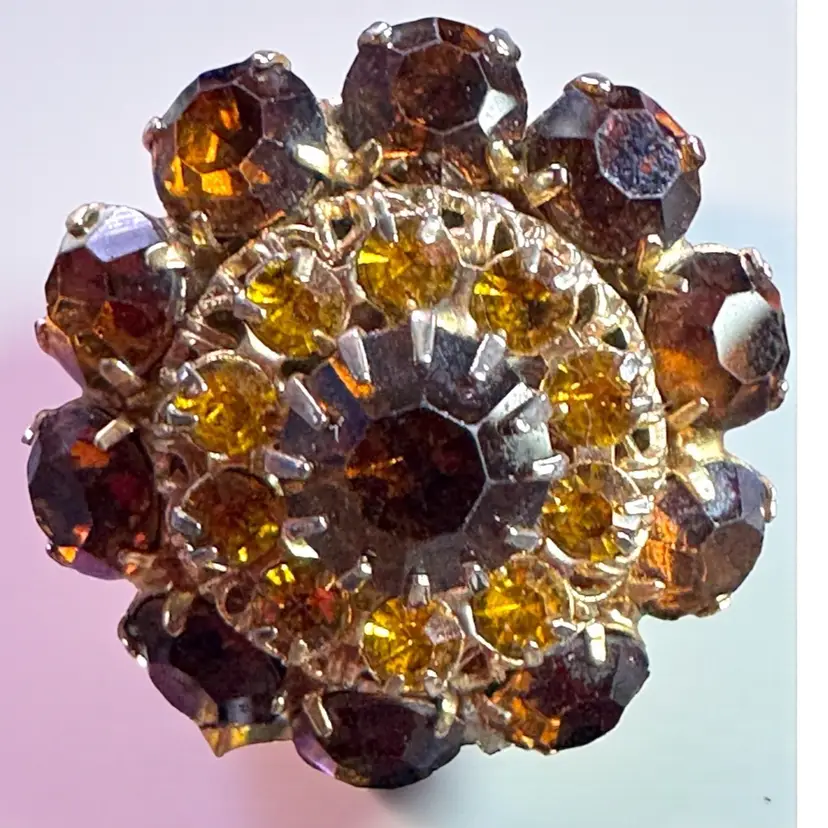 Vintage Topaz Rhinestone Costume Ring Size 8