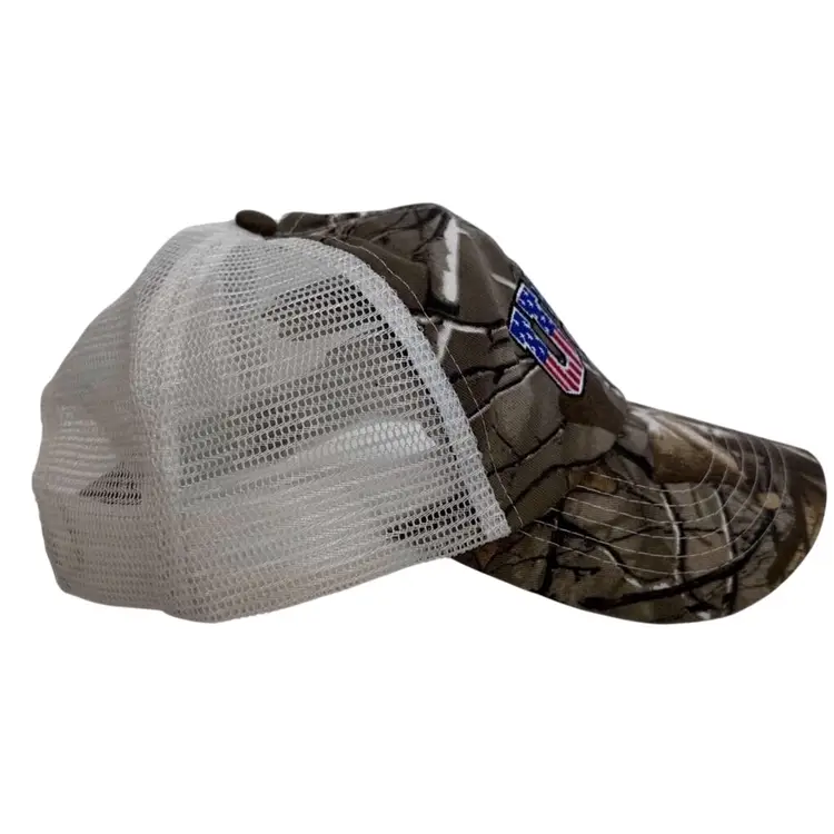 USA American Patriot Lettering Logo Camouflage Trucker Style Snapback  - NWOT