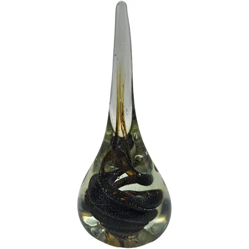 Elegant Glass Teardrop Paperweight