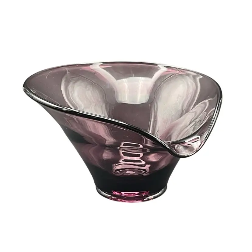 Viking Glass Epic Amethyst Bon Bon Dish Bowl with Spout Purple Vintage