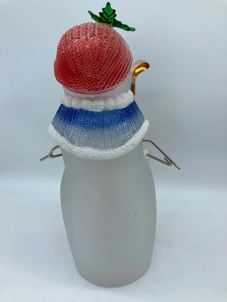 Snowman Lady Figurine Golf Clubs Golf Bag Metal Arms Acrylic