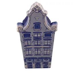 Vintage Delft Blue House Building Figurine Decor Signed Made In Holland Blue White CottageCore Granny