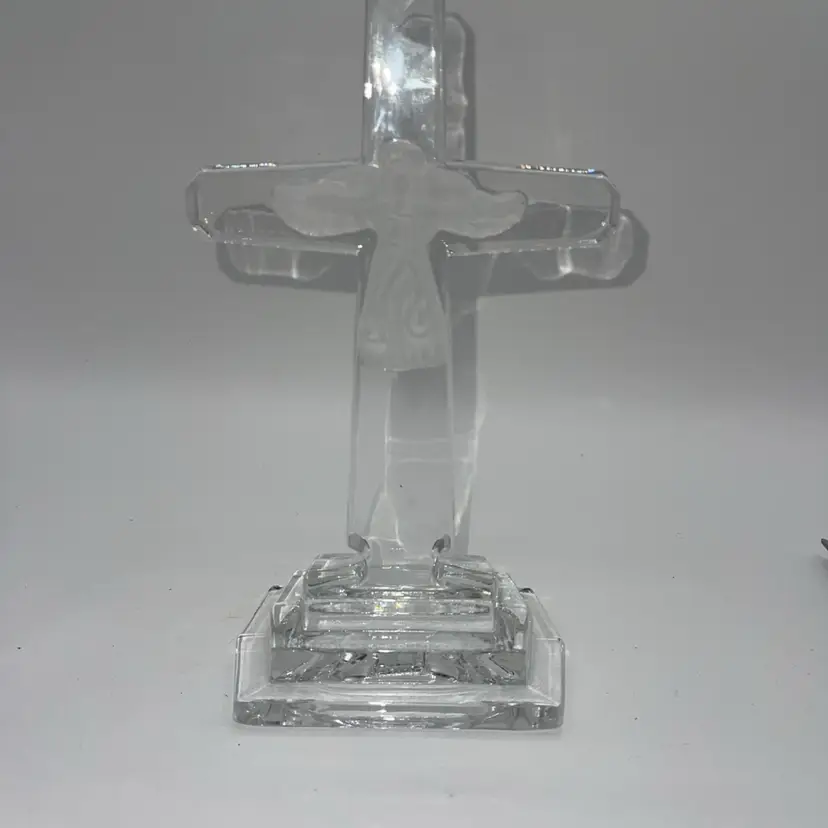 Towle Crystal Christianity Religious Cross with Angel 8.2 tall x 4.5" x 2.6"
