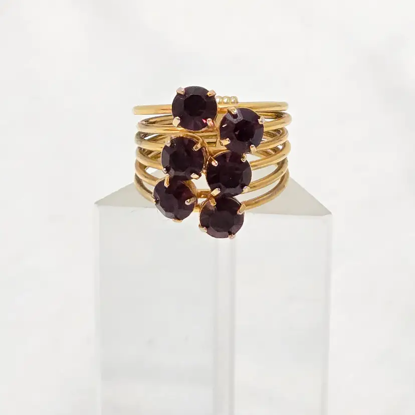 #16 Sz 6 Multi Purple stone ring