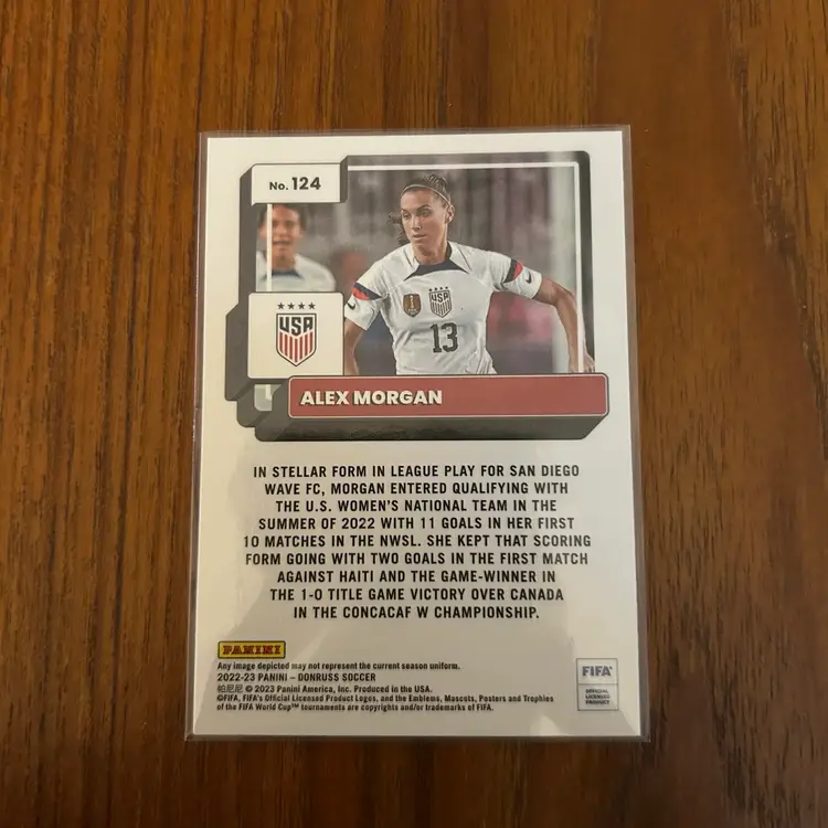 22/23 donruss optic base card - alex morgan uswnt