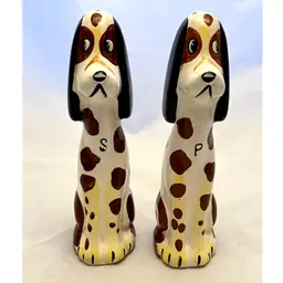 Vintage Anthropomorphic Puppy Dog Salt & Pepper Shakers, Made In Japan, EUC