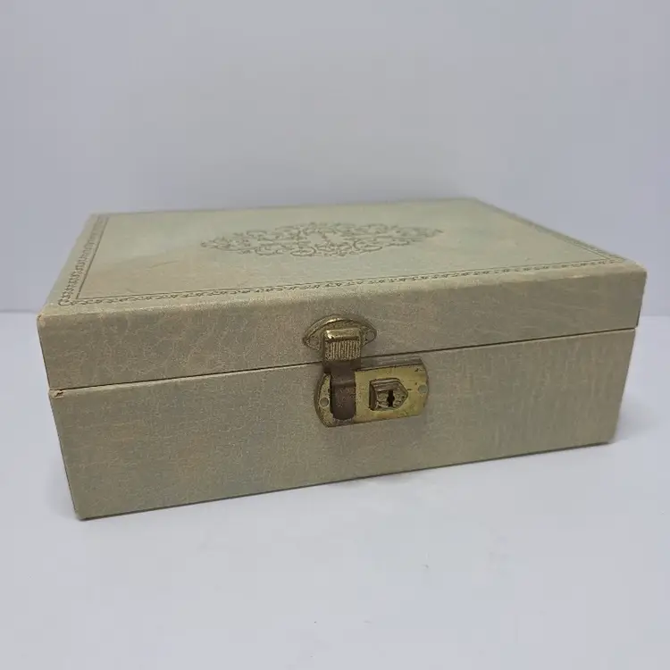 Vintage Satin-Lined Jewelry Box with Mirror