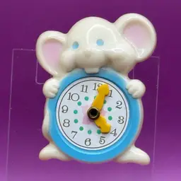 Avon 1974 Mouse Clock Watch Pin Brooch Vintage
