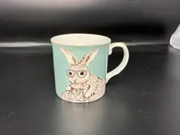 Gracie China Porcelain Bunny With Glasses Easter Theme Mug