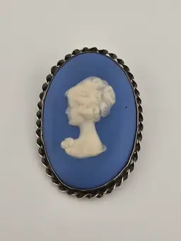 Sterling Cameo Jasperware Blue & White