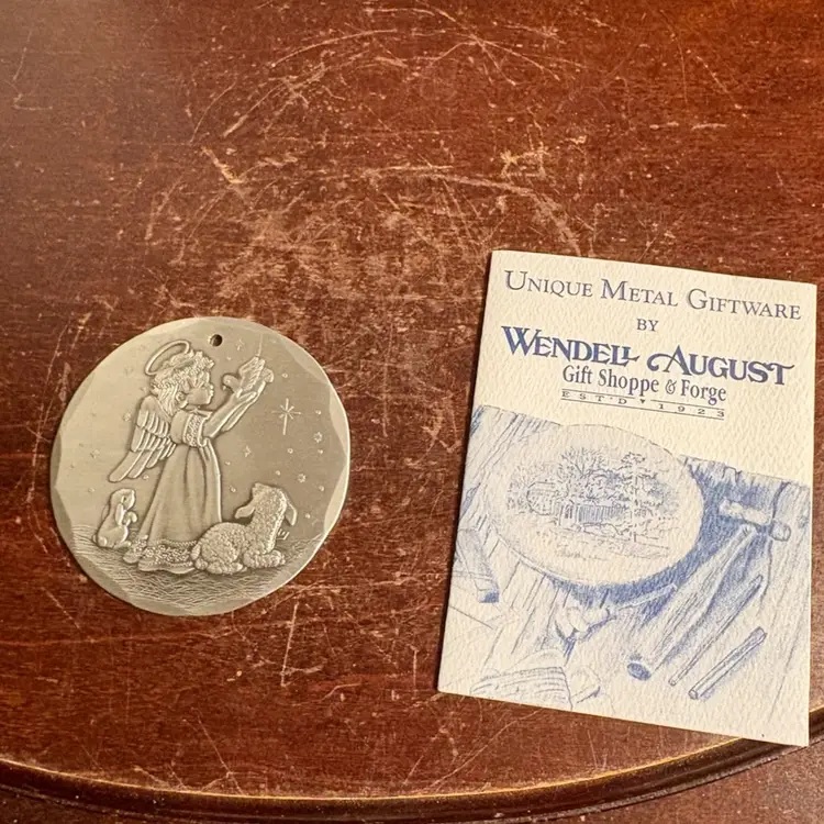 NOS 1996 Aluminum Wendel August Forge Angel With Sheep Ornament