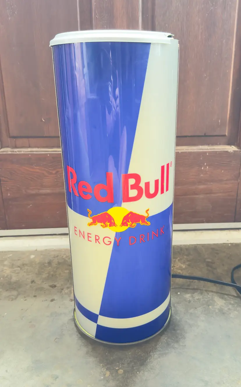 Vintage Red Bull Energy Drink Can Light Up 3D Display Sign Working, Barware Retro Advertising Collectible, By Red Bull North America, Inc., Made in Greenfield, WI, MPN US 240-04-30, Dated May 25, 2004
