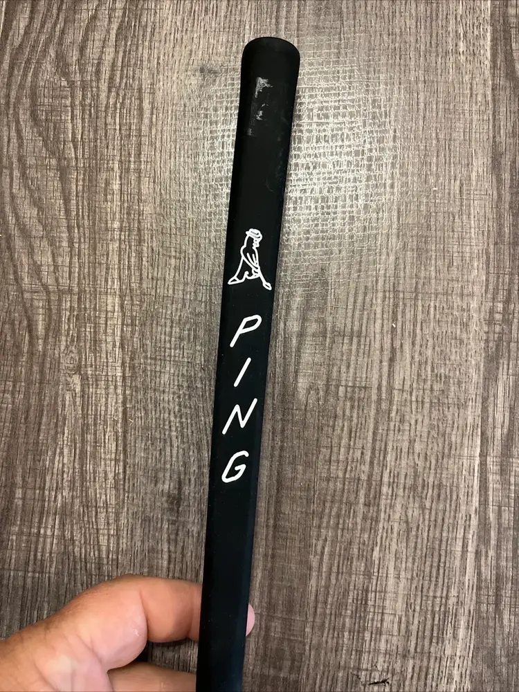 #02 Ping Pingman Putter Grip Black With WHITE Letters New never on a Club
