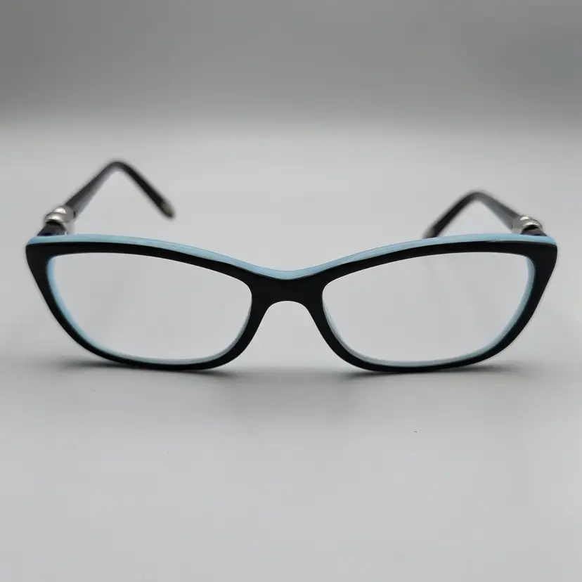 Tiffany & Co TF2074 8055 Black Tiffany Blue Cat Eyeglasses with Lenses 54-16-135
