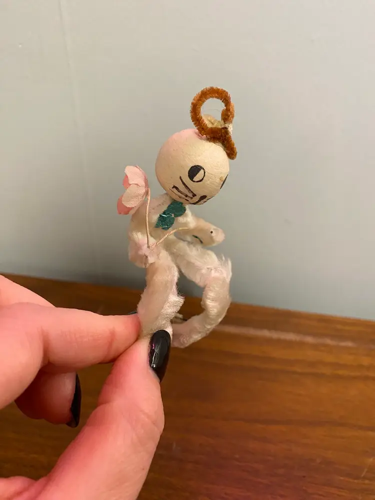 Little Chenille Bunny Pick Spun Cotton Head Bunny Easter