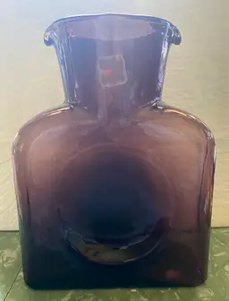 Blenko Purple Double Spout Pitcher