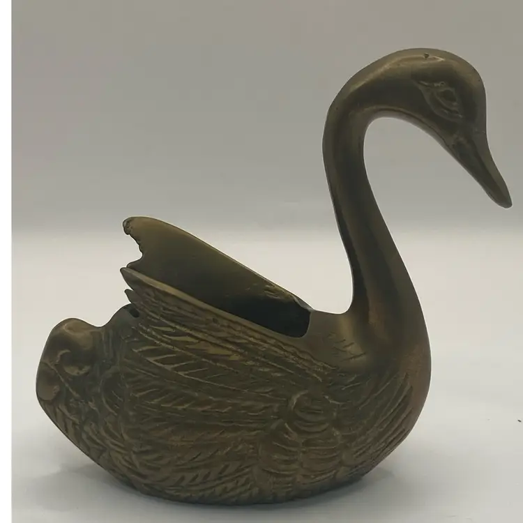Brass Swan Planter, Small, Made In Korea, 
4”x4”x2”,