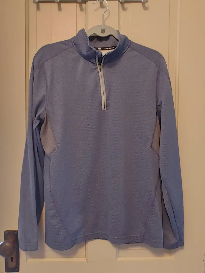 Men's Top- Brand: Trek Gear. Size Medium. Blue long sleeve 1/4 zip shirt. 100% polyester. No callouts.