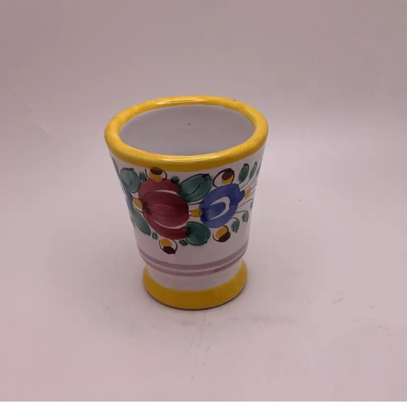 POW4 Ceramic Toothpick Holder Hand Painted 2.5β Floral