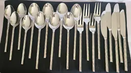 Set of 20 Pier 1 PII16 Caldera Wavy 18/8 Stainless Flatware Setting for 4 +extra