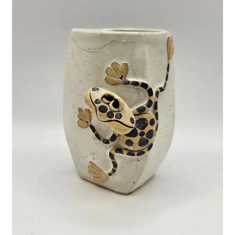 1980s Tami Bier Pottery Frog Coffee Mug/Vase