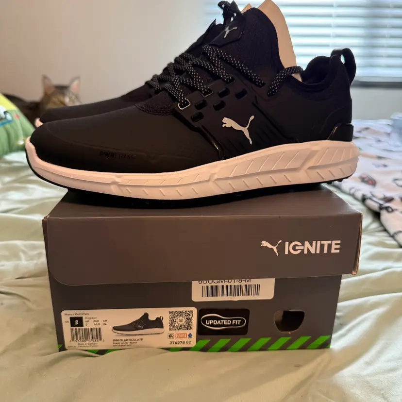 Puma Ignite Men’s Spiked Golf Shoes - Black/Silver - Size: 8 M