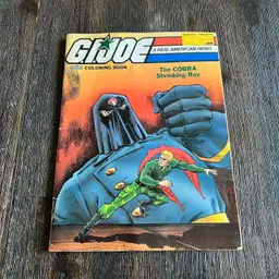 Vintage G.I. Joe Coloring Book The COBRA Shrinking Ray Water Stain 3 Pages Marked